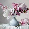 Acrylic Paint Magnolia Flower City - DIY Paint By Numbers - Numeral Paint