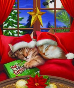 Merry Christmas Kitty paint by numbers