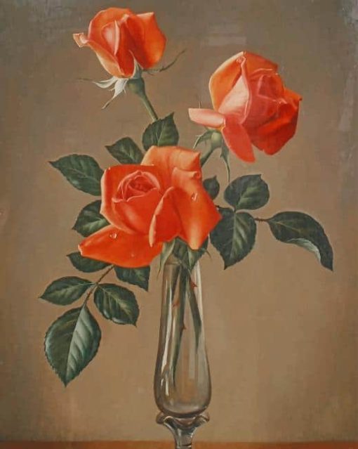 Orange Flowers Still Life paint by numbers