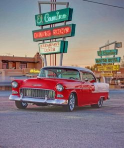 Cool Red Car paint by numbers