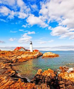 Lighthouse Maine paint by numbers