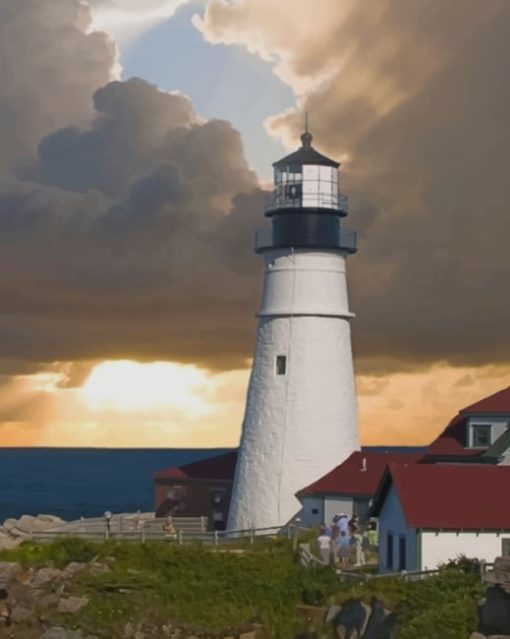 Portland Head Lighthouse Paint by numbers