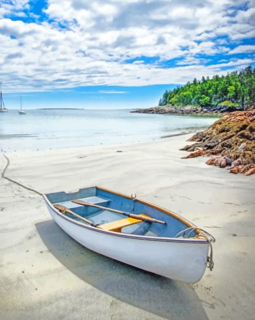 Ocean View With Boat paint by numbers