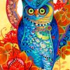 Abstract Colorful Owl paint by numbers