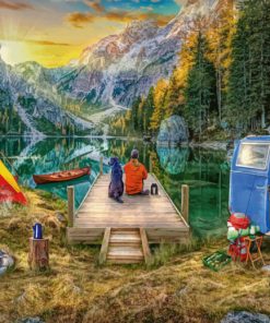 Camping In Banff Park paint by numbers