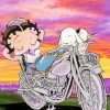 Motocross Betty Boop Painting by numbers