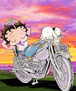 Motocross Betty Boop Painting by numbers