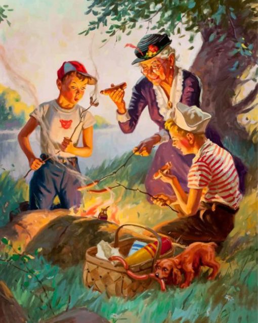 Picnic With Grandma Paint by numbers