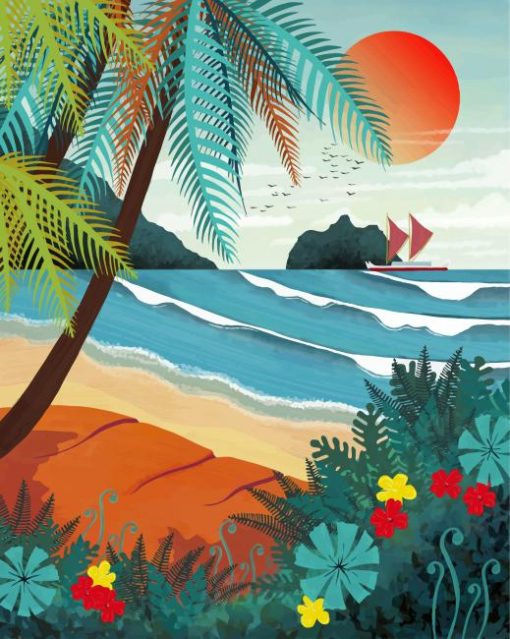 Tropical Island Paint by numbers