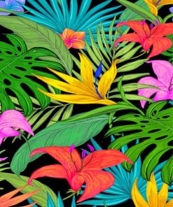 Tropical Leaves Paint by numbers