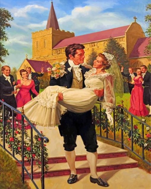 Vintage Bride And Groom Paint by numbers