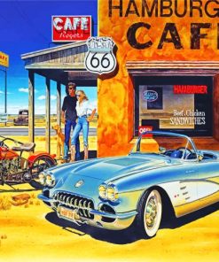 Route 66 Vintage Travel Paint by numbers