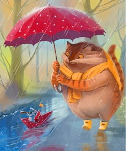 Cat And Mouse In Rain Paint by numbers