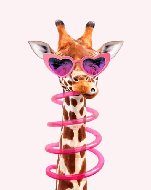 Stylish Giraffe Paint by numbers