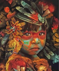 indian-boy-and-birds-paint-by-numbers