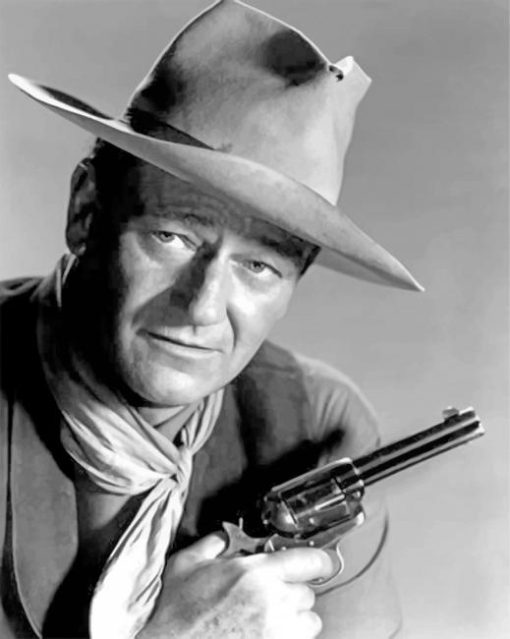 monochrome-john-wayne-paint-by-number