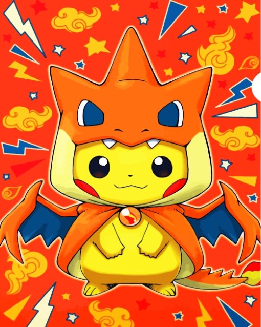 Pikachu Charizard Paint by numbers