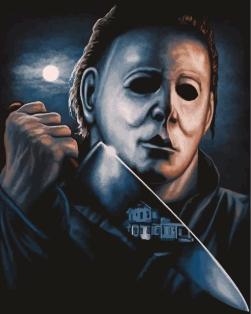 scary michael-myers-paint-by-numbers