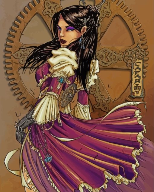 steampunk-woman-paint-by-numbers