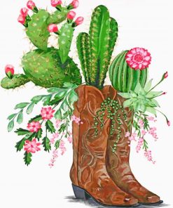 cactus-and-boots-paint-by-numbers