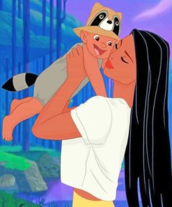 pocahontas-and-Baby-paint-by-number