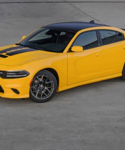 yellow-dodge-charger-car-paint-by-numbers