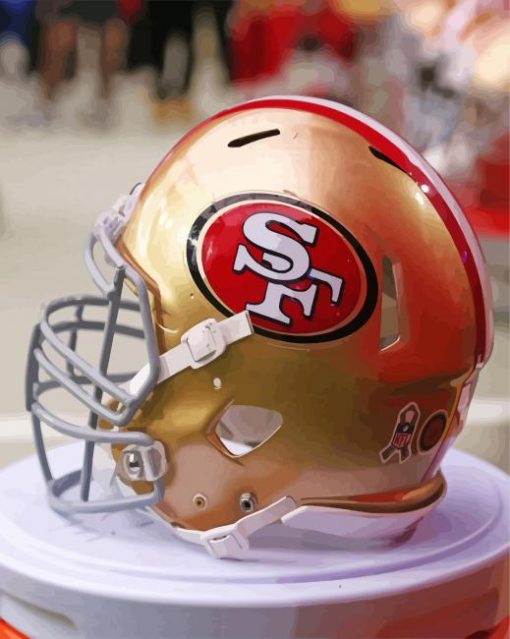 49ers Football Team Helmet Paint By Numbers