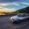 Ae86 Initial D With Sunset View Paint By Numbers