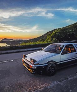 Ae86 Initial D With Sunset View Paint By Numbers