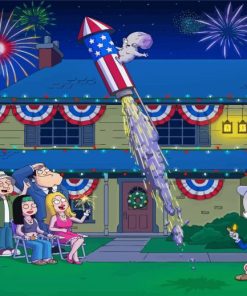 American Dad July 4th Celebration Paint By Numbers