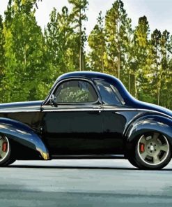 Black Willys Coupe Car Paint By Numbers