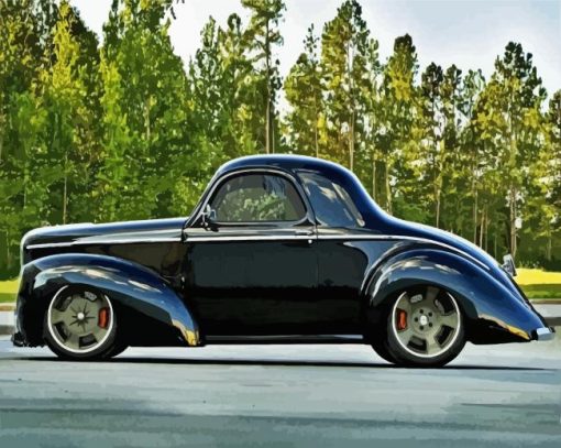 Black Willys Coupe Car Paint By Numbers