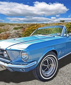 Blue 1967 Ford Mustang Convertible Paint By Numbers