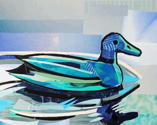 Blue Duck Bird Art Paint By Numbers