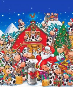 Christmas Cow Party Paint By Numbers