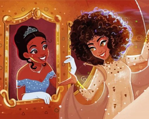 Disney Princess Black Cinderella With Whitney Paint By Numbers