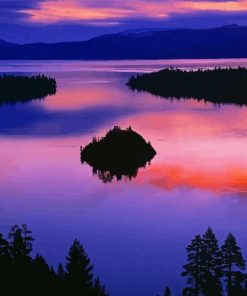 Emerald Bay Sunset Silhouette Paint By Numbers