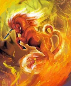 Fire Unicorn Paint By Numbers