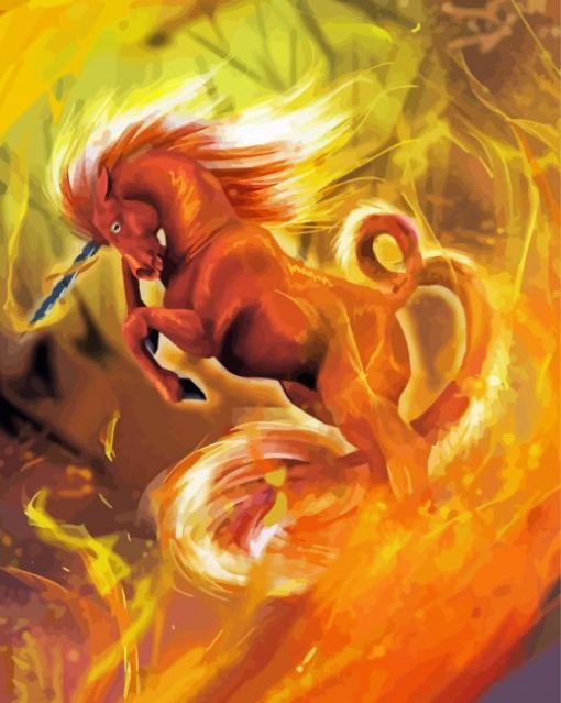 Fire Unicorn Paint By Numbers