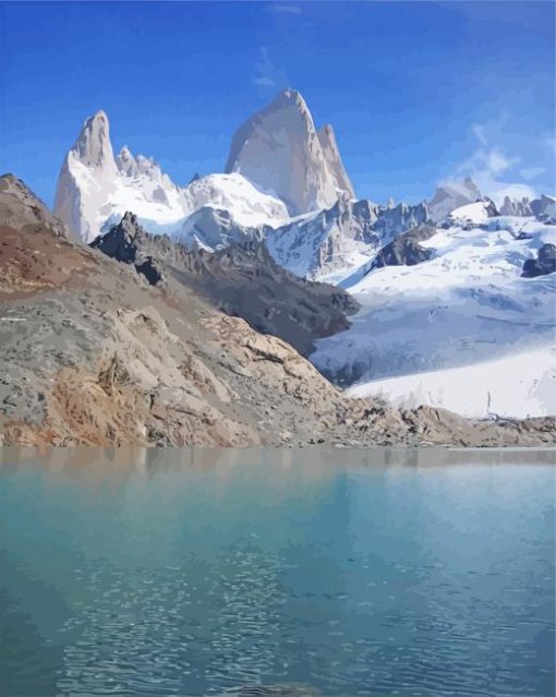 Fitz Roy Mountain Lake Paint By Numbers