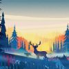 Forest Sunrise Deer Paint By Numbers