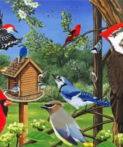 Garden Bird Feeder Paint By Numbers