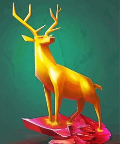 Gold Deer Paint By Numbers