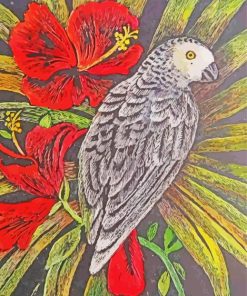 Grey Parrot Art Paint By Numbers