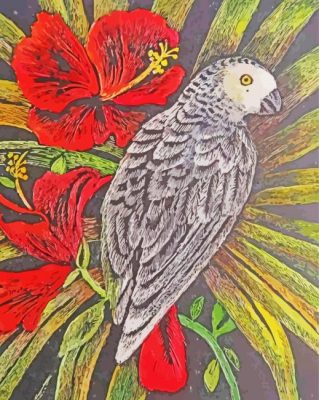 Grey Parrot Art Paint By Numbers