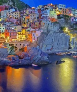 Italy Amalfi Coast At Night Paint By Numbers