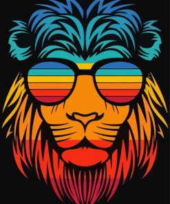 Lion With Glasses Paint By Numbers