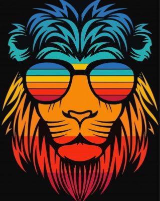 Lion With Glasses Paint By Numbers