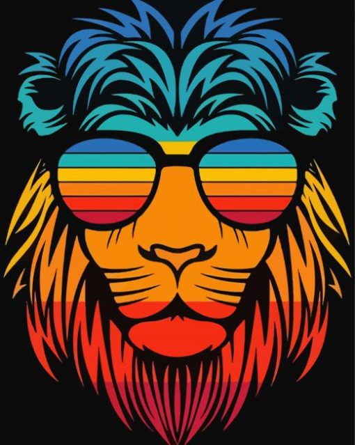 Lion With Glasses Paint By Numbers