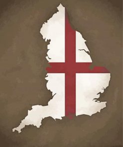 England Map Art Paint By Numbers